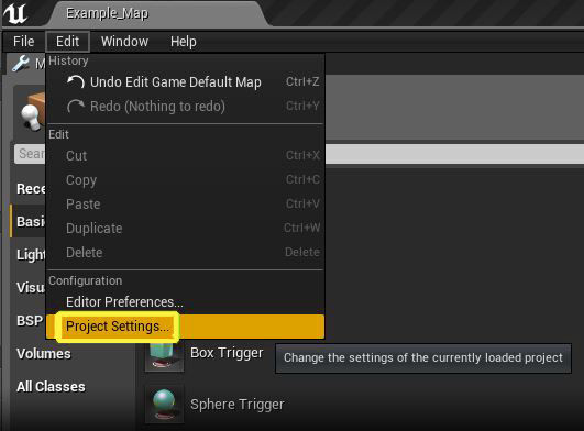 Android Settings in the Unreal Engine Project Settings