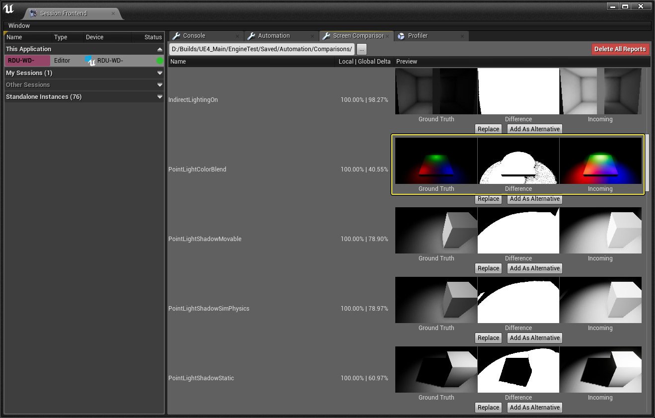 Screenshot Comparison Tool  Unreal Engine Documentation