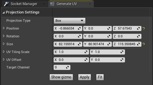 Projection Settings in the Generate UV panel
