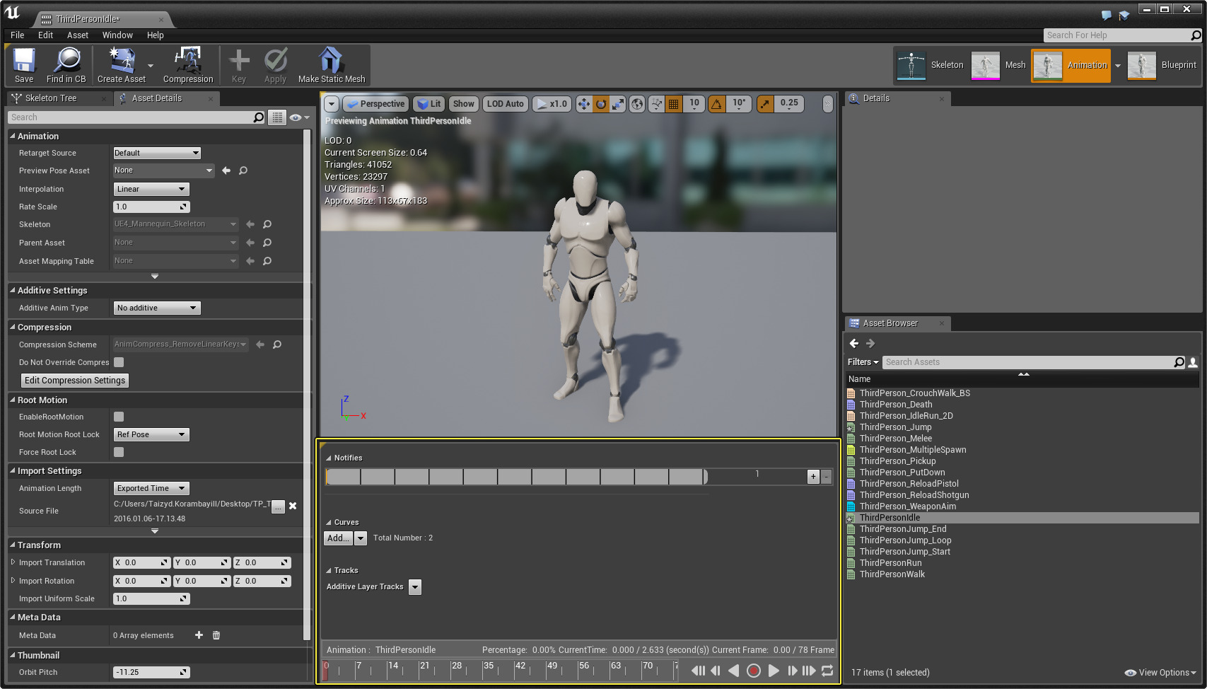 Animation Asset Editor | Unreal Engine  Documentation