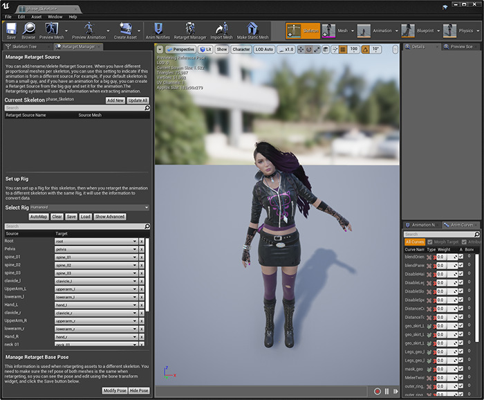 アニメーション リターゲット 異なるスケルトン Unreal Engine ドキュメント