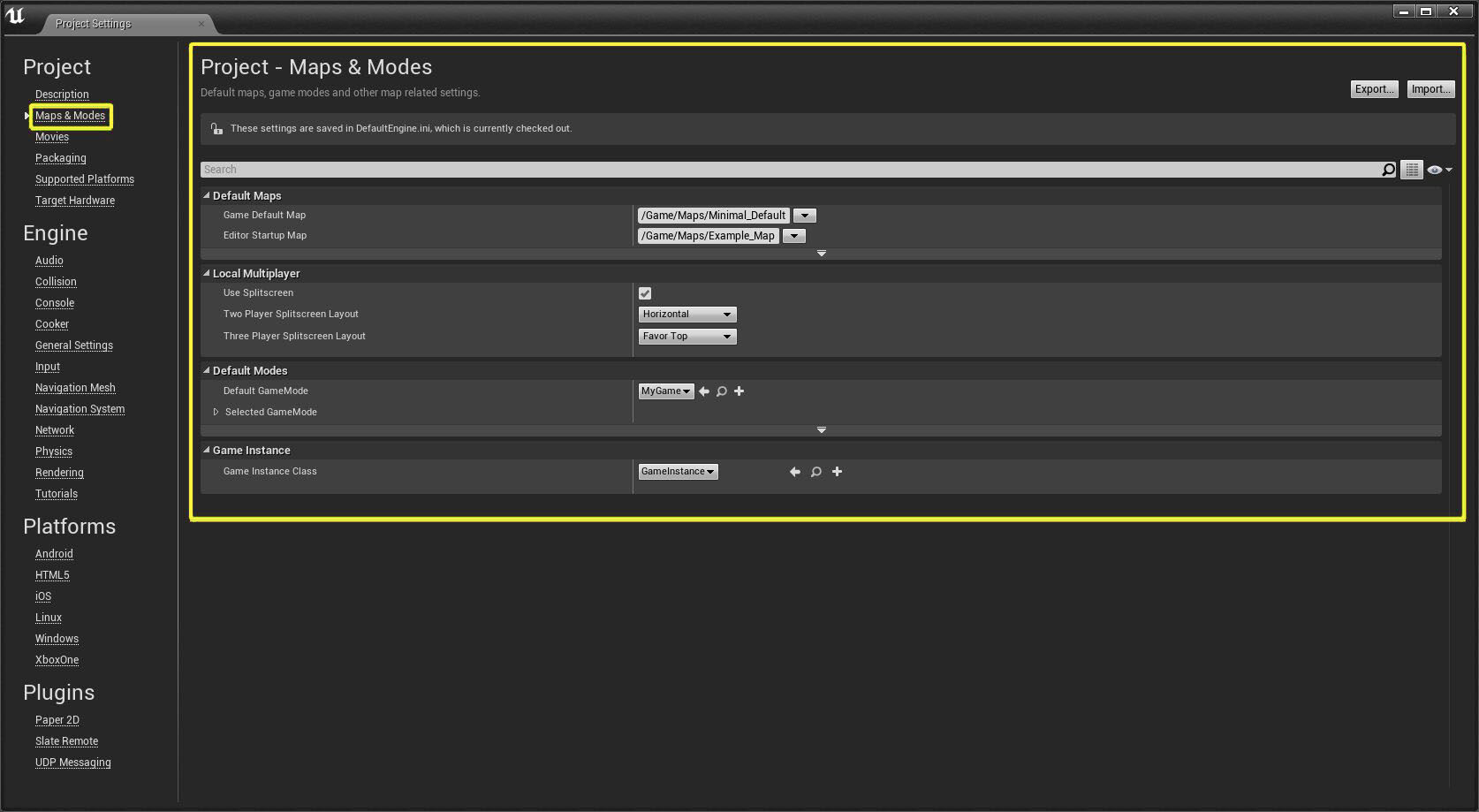Change Default Levels | Unreal Engine 4.27 Documentation