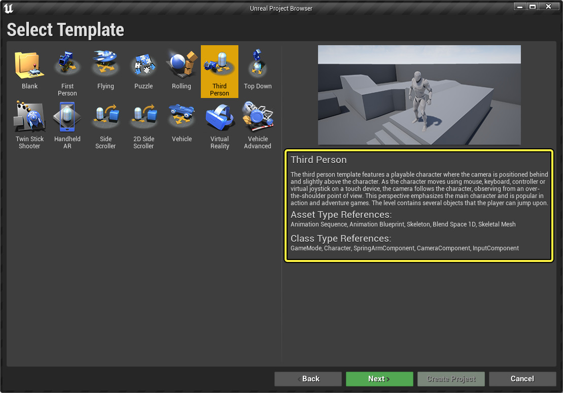 Unreal Engine Templates Reference Unreal Engine Documentation