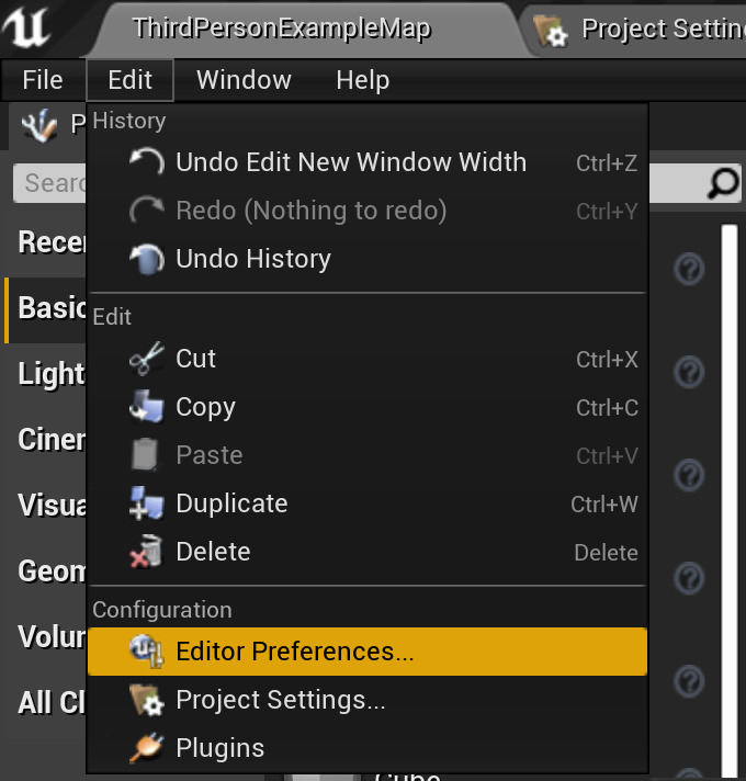 Physics Settings in the Unreal Engine Project Settings