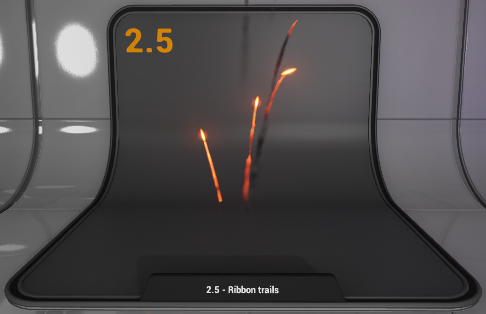 2.5 - 他のパーティクルから射出されるリボン形状のトレイル （軌跡） | Unreal Engine ドキュメント