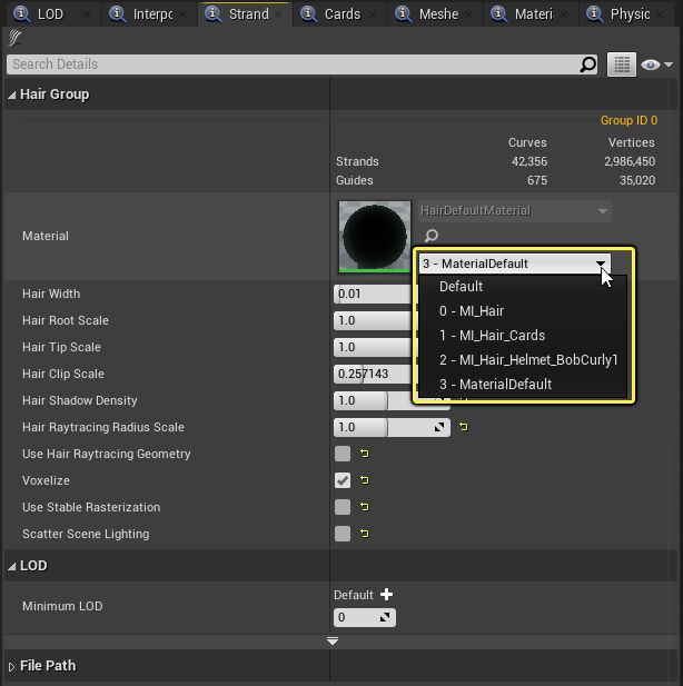 Groom Asset Editor User Guide | Unreal Engine  Documentation