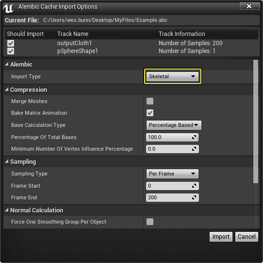 Alembic File Importer | Unreal Engine Documentation