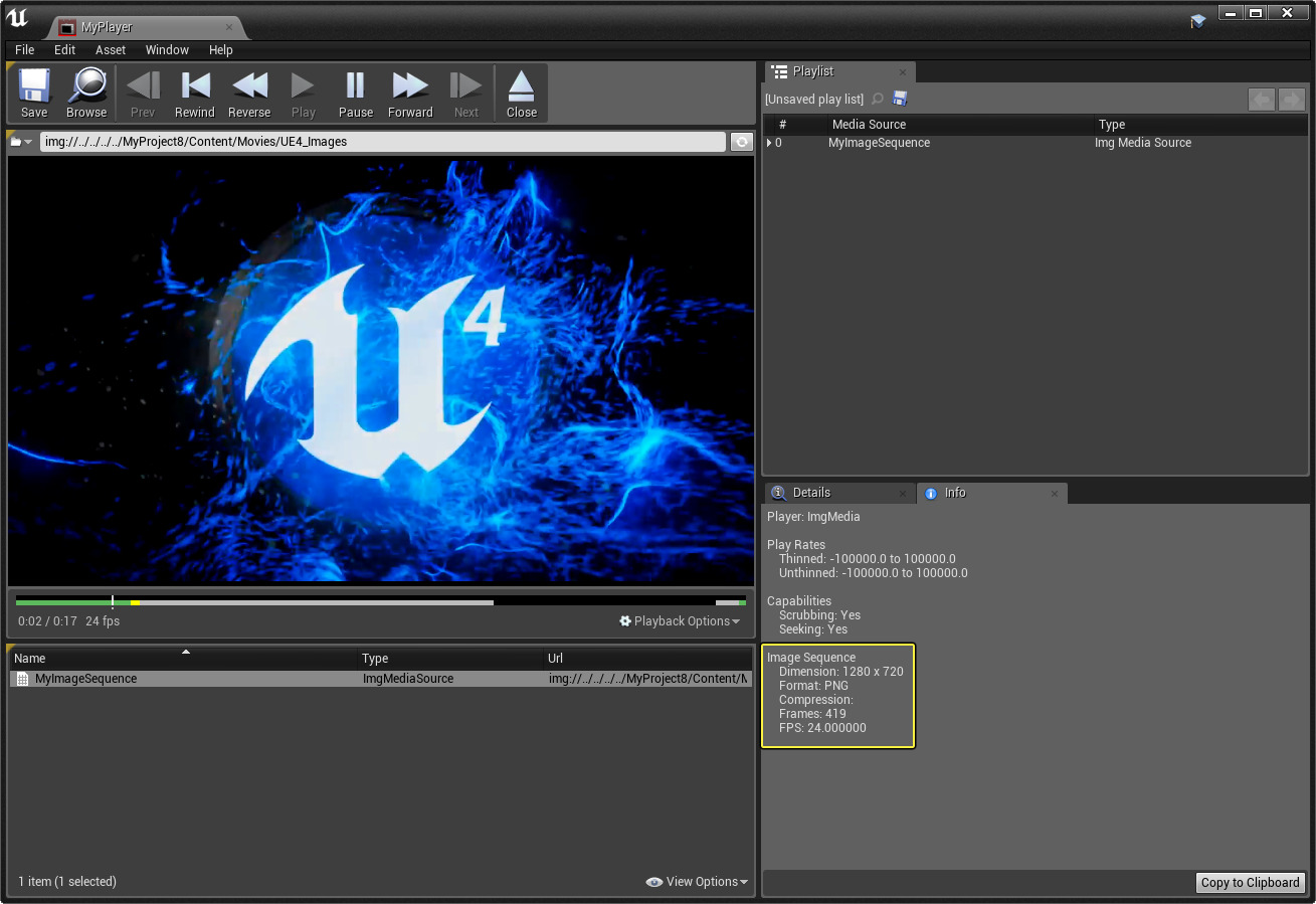 Play an Image Sequence in Unreal Engine