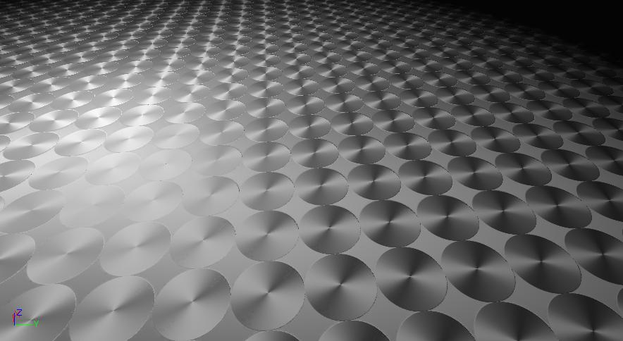 Screenshot of the brushed metal material on a surface